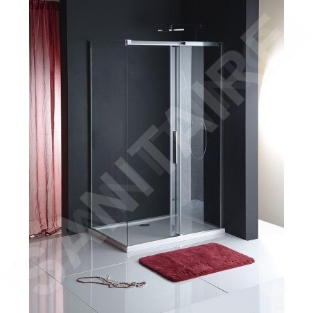 Polysan Altis Line - Paroi solide 800 mm, aluminium poli/verre clair AL5915C