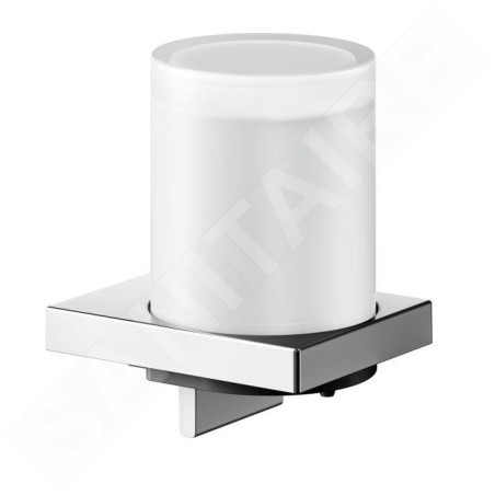 Keuco Edition 90 - Distributeur de savon avec support, verre dépoli / chrome 19152019000
