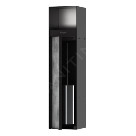 Hansgrohe XtraStoris Rock - Porte-rouleau toilette avec brosse de toilette à encastrer, avec porte, noir mat 56062670