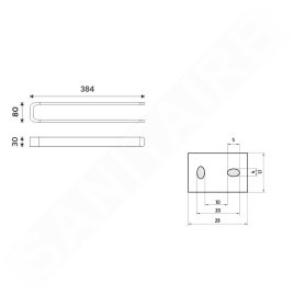 Nimco Nikau - Porte-serviettes, longueur 380 mm, noir mat NKC 30098-90