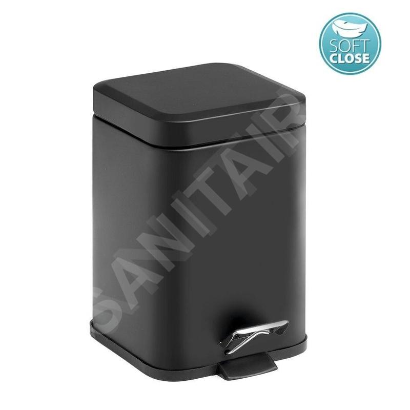 Sapho Accessoires de salle de bains Gedy - Poubelle 3 l, Soft Close, noir mat 220914