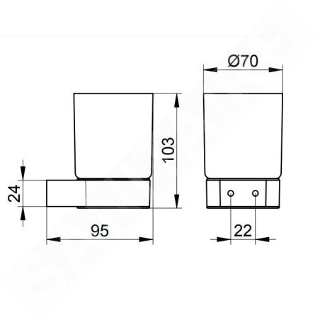 Keuco Plan - Gobelet brosse à dent et dentifrice avec support, verre/chrome 14950010100
