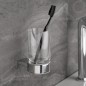 Keuco Plan - Gobelet brosse à dent et dentifrice avec support, verre/chrome 14950010100