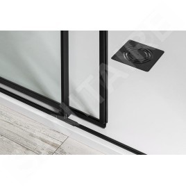 Polysan Altis Line - Porte de douche avec 2 battants Black, 1570-1610 cm, noir mat/verre clair AL4312B