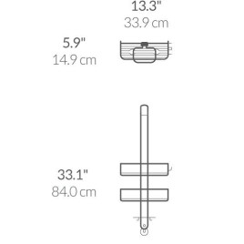 Simplehuman Accessoires de salle de bains - Tablette pour douche, réglable, inox BT1101