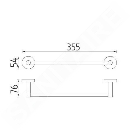 Nimco Unix - Porte-serviettes, longueur 350 mm, inox brossé UNM 13035-10