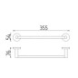 Nimco Unix - Porte-serviettes, longueur 350 mm, inox brossé UNM 13035-10