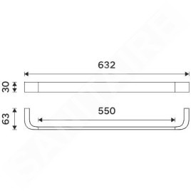 Nimco Nikau - Porte-serviettes, longueur 630 mm chrome NK 30061-26