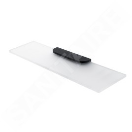 Nimco Nikau - Étagère, longueur 500 mm, verre mat / noir mat NKC 30091B-50-90