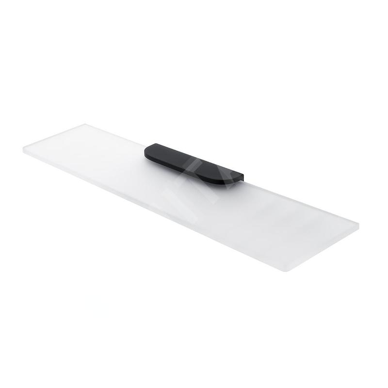 Nimco Nikau - Étagère, longueur 600 mm, verre mat / noir mat NKC 30091B-60-90