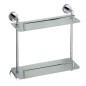 Sapho X-Round - Tablette murale double, longeur 400 mm, verre/chrome XR602