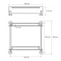 Sapho X-Round - Tablette murale double, longeur 400 mm, verre/chrome XR602
