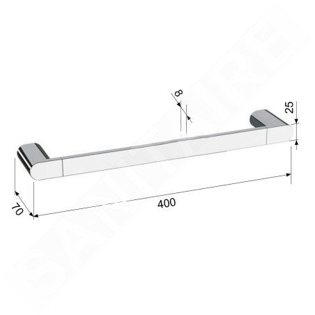 Sapho Flori - Porte-serviettes 400x70 mm, chrome RF010