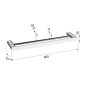 Sapho Flori - Porte-serviettes 600x127 mm, noir mat RF011/15
