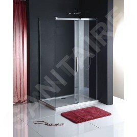 Polysan Altis Line - Paroi solide 900 mm, aluminium poli/verre clair AL6015C