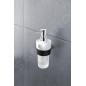 Nimco Nava - Doseur de savon avec support, noir mat/chrome/verre mat NA 28031W
