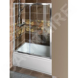 Polysan Deep - Porte de douche à deux battants, 1400 x1650, aluminium brillant/verre clair MD1416