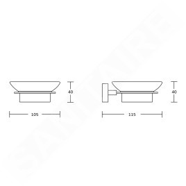 Aqualine Apollo - Porte - savon avec support, verre mat 1416-02