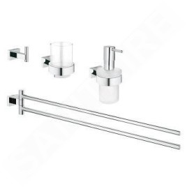 Grohe Essentials Cube - Ensemble d’accessoires pour salle de bains 4 en 1, chrome 40847001