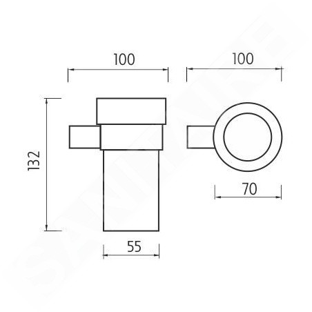 Nimco Nava - Porte-verre, noir mat/verre mat NA 28058W