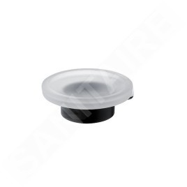 Nimco Nava - Porte-savon avec support, noir mat/verre mat NA 28059W