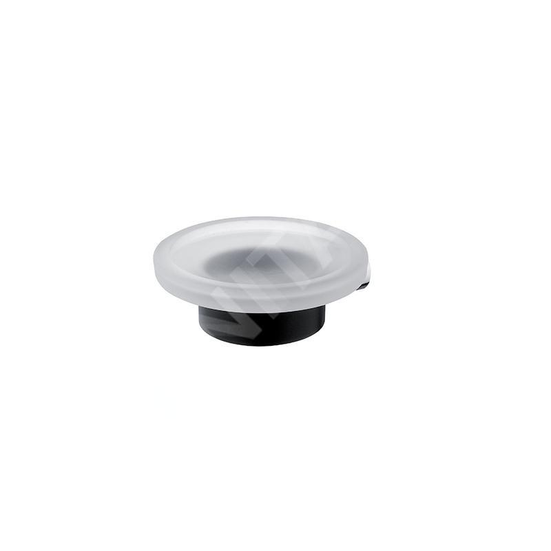 Nimco Nava - Porte-savon avec support, noir mat/verre mat NA 28059W