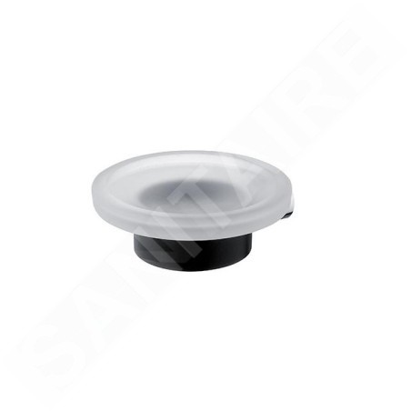 Nimco Nava - Porte-savon avec support, noir mat/verre mat NA 28059W