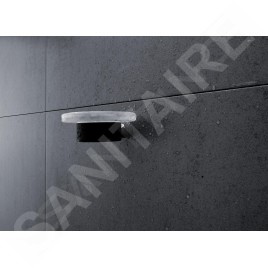 Nimco Nava - Porte-savon avec support, noir mat/verre mat NA 28059W