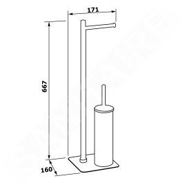 Sapho Flori - Porte-rouleaux WC avec brosse de toilette, chrome 1132
