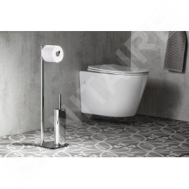 Sapho Flori - Porte-rouleaux WC avec brosse de toilette, chrome 1132