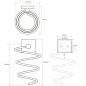 Sapho X-SQUARE - Porte sèche cheveux, chrome XQ005