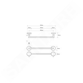 Sapho X-STEEL - Porte-serviettes, longeur 505 mm, inox XS401