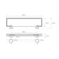 Sapho X-Round - Tablette murale, longeur 300 mm, verre/chrome XR607