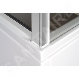 Polysan Deep - Porte de douche à deux battants, 1400 x1650, aluminium brillant/verre clair MD1416
