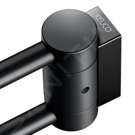 Keuco Plan - Porte-serviettes double, longueur 438 mm, noir mat 14918370000