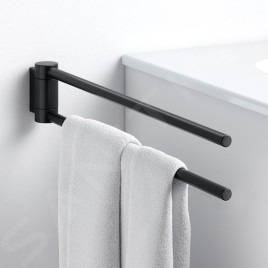 Keuco Plan - Porte-serviettes double, longueur 438 mm, noir mat 14918370000
