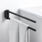 Keuco Plan - Porte-serviettes double, longueur 438 mm, noir mat 14918370000