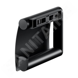 Keuco Plan - Porte-papier toilette avec couvercle, noir mat 14960370000