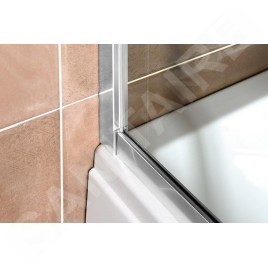 Polysan Deep - Porte de douche à deux battants, 1400 x1650, aluminium brillant/verre clair MD1416
