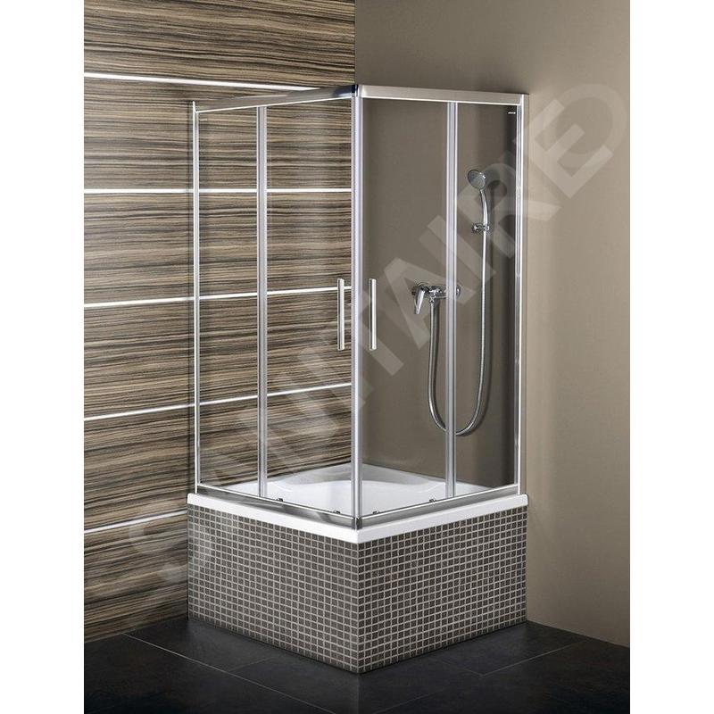 Polysan Carmen - Cabine de douche, 900 x 900 x 1650 mm, aluminium poli/verre clair MD5116