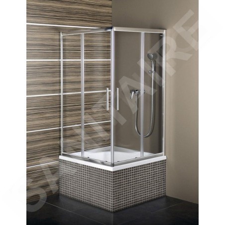 Polysan Carmen - Cabine de douche, 900 x 900 x 1650 mm, aluminium poli/verre clair MD5116