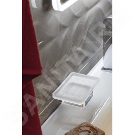 Sapho Everest - Porte-savon avec support, verre dépoli/chrome 1313-47
