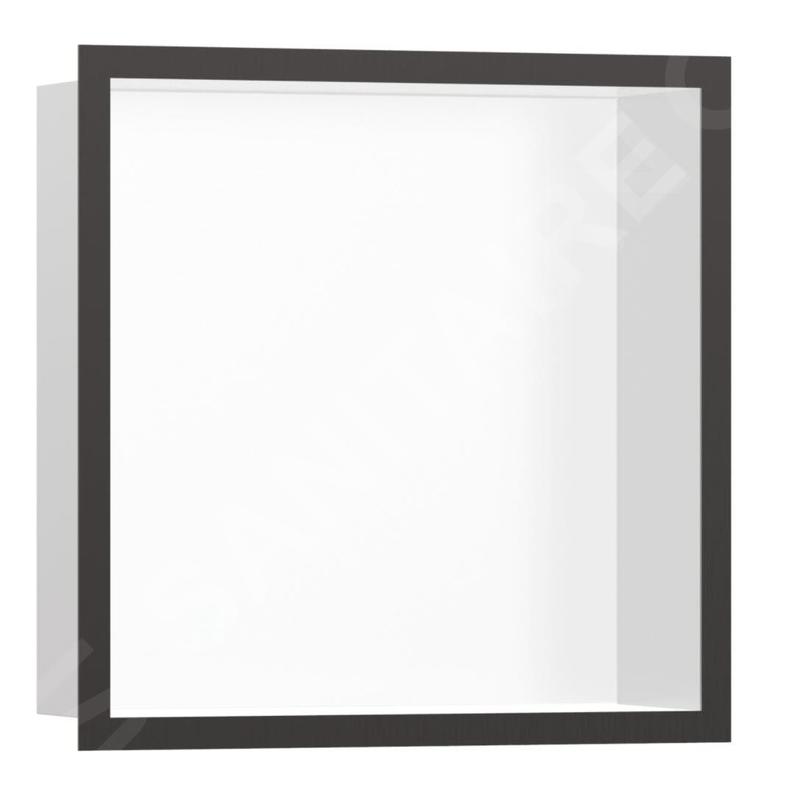 Hansgrohe XtraStoris Individual - Niche murale avec cadre design, 300x150x100 mm, blanc mat / chrome noir brossé 56099340