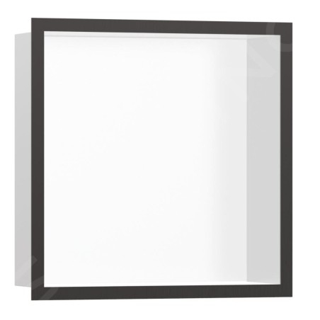 Hansgrohe XtraStoris Individual - Niche murale avec cadre design, 300x150x100 mm, blanc mat / chrome noir brossé 56099340