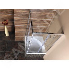 Polysan Carmen - Cabine de douche, 900 x 900 x 1650 mm, aluminium poli/verre clair MD5116