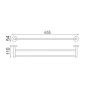 Nimco Unix - Porte-serviettes double, longueur 650 mm, acier inoxydable brossé UNM 13061D-10