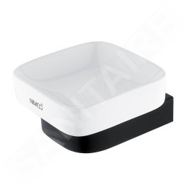 Nimco Nikau - Porte-savon, céramique blanche / noir mat NKC 30059K-90