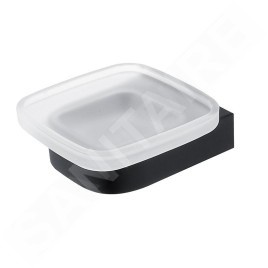 Nimco Nikau - Porte-savon, verre mat / noir mat NKC 30059C-90