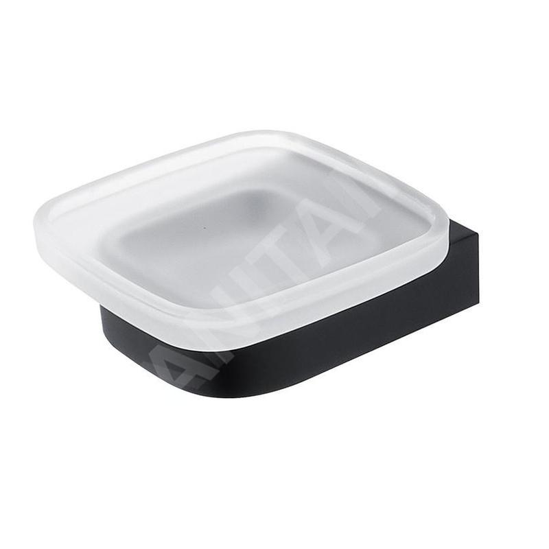 Nimco Nikau - Porte-savon, verre mat / noir mat NKC 30059C-90