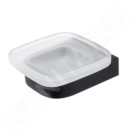 Nimco Nikau - Porte-savon, verre mat / noir mat NKC 30059C-90
